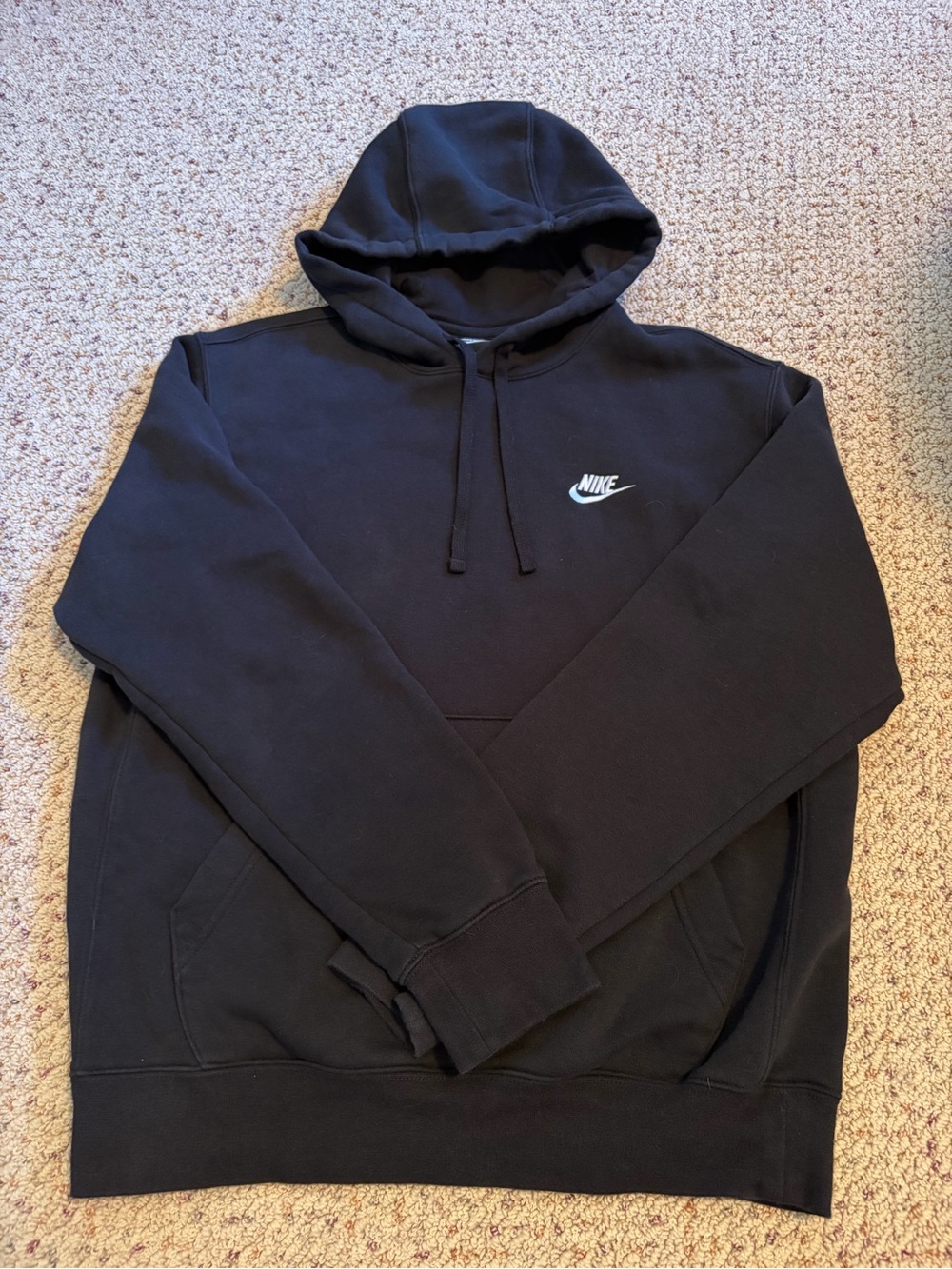 Nike Black Hoodie with White Swoosh Logo